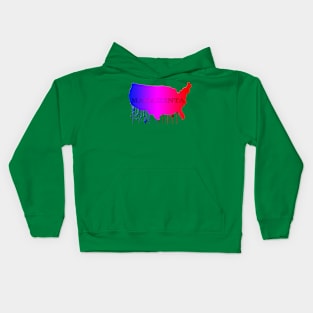 MAGAGENTA Colored Wording on Map Kids Hoodie